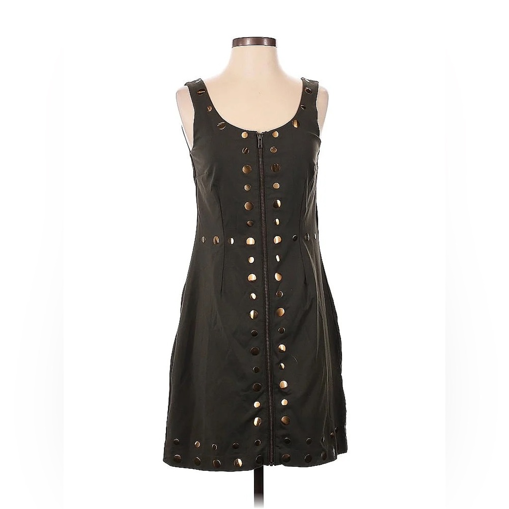 Cynthia Rowley studded zip up black cocktail dress size large